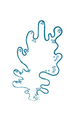 Fototapeta premium Underwater seaweed silhouette. Aquatic plant in flat style. Unique contour of flora, doodle art, graphic aesthetic. Perfect for summer themes, marine life projects, or aquarium decorations.