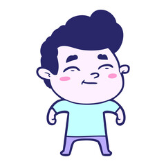 Obraz premium happy cartoon man in bright neon color