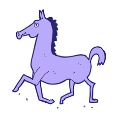 cartoon horse in bright neon color