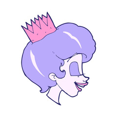 cartoon princess in bright neon color