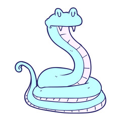 Fototapeta premium cartoon snake in bright neon color