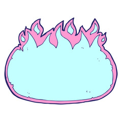 cartoon fire border in bright neon color