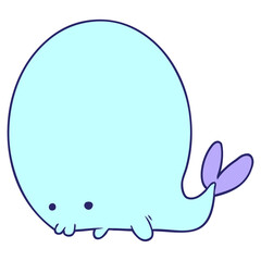 cartoon whale in bright neon color