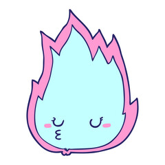 cute cartoon fire in bright neon color