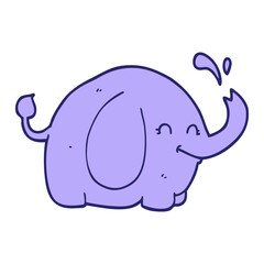 cartoon elephant in bright neon color