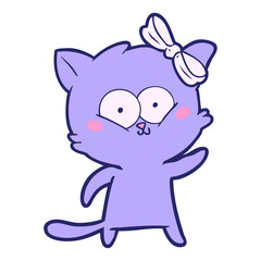 cartoon cat in bright neon color