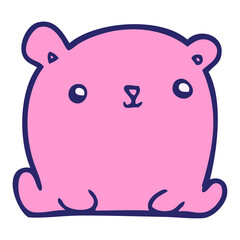 cute cartoon bear in bright neon color