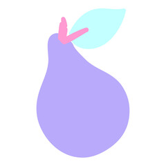 good looking pear in bright neon color