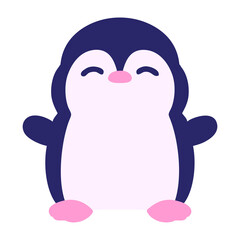 cute little penguin in bright neon color