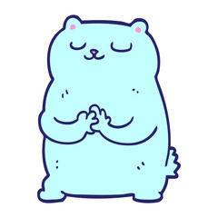 cartoon bear in bright neon color