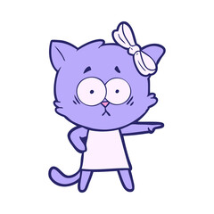 cartoon cat in bright neon color