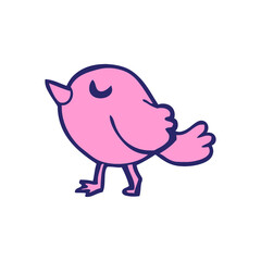 cartoon bird in bright neon color