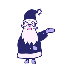 cartoon santa  in bright neon color