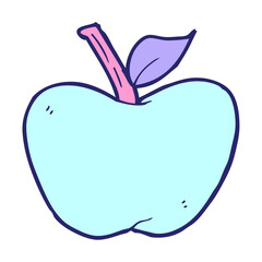 cartoon apple in bright neon color