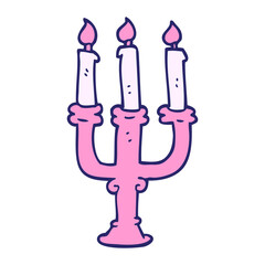 cartoon doodle candlestick holder in bright neon color