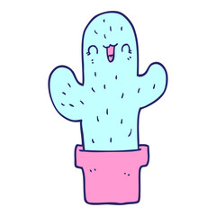 cartoon cactus in bright neon color