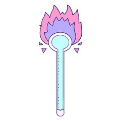 cartoon thermometer in bright neon color