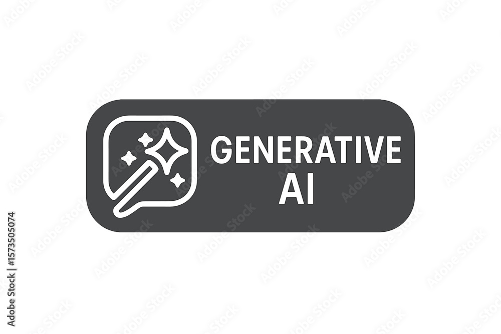 Aufkleber generative ai magic wand icon, sparkle star symbol, artificial intelligence button, app ui ux design