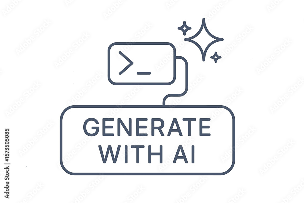 Poster ai generation button icon. command prompt symbol. generative artificial intelligence for app, websit