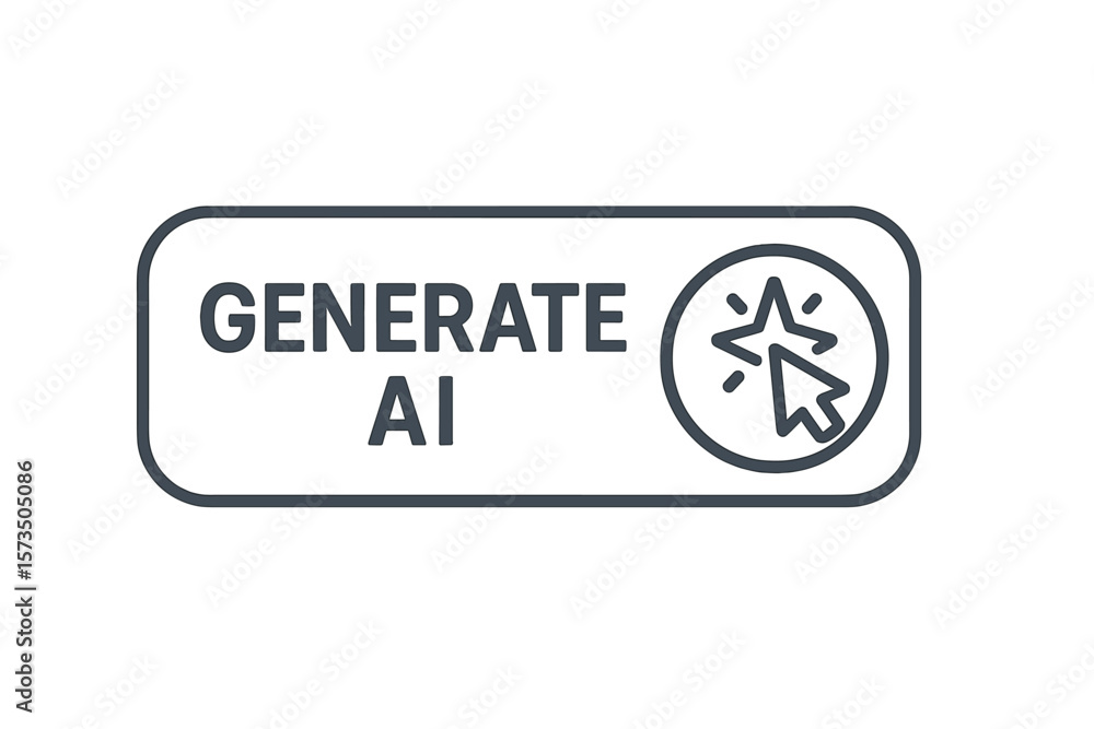 Aufkleber ai generate button icon. command prompt for generative ai. app, website, ui, ux design element. mous