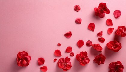 pink background with scattered red flowers
