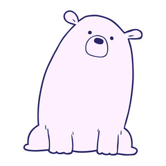 cartoon polar bear in bright neon color