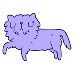 cartoon cat in bright neon color
