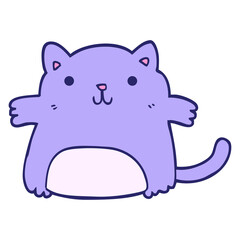 cartoon cat in bright neon color