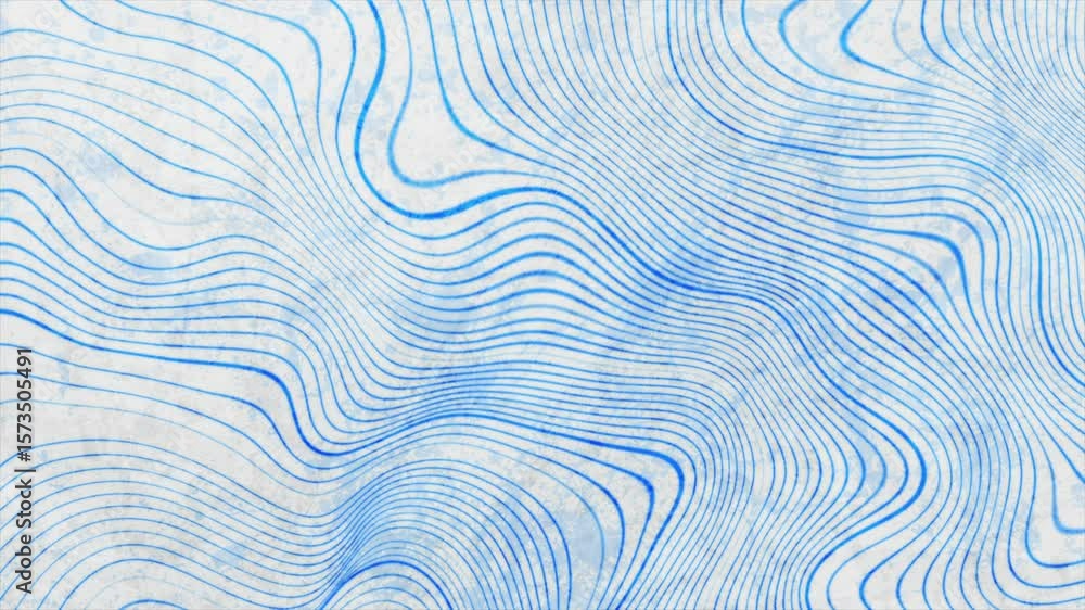 Canvas Prints blue curved linear waves on white grunge background. seamless looping abstract retro motion design. 