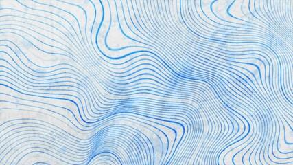 Blue curved linear waves on white grunge background. Seamless looping abstract retro motion design. Video animation Ultra HD 4K 3840x2160 - Powered by Adobe