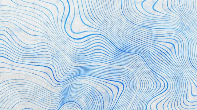 Blue curved linear waves on white grunge background. Seamless looping abstract retro motion design. Video animation Ultra HD 4K 3840x2160 - Powered by Adobe