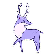 cartoon stag in bright neon color