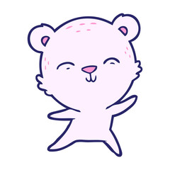 bear cartoon chraracter in bright neon color