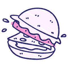 take out burger in bright neon color