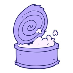 cartoon canned fish in bright neon color