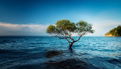a tree in the sea