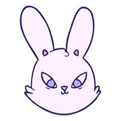 Fototapeta premium cartoon bunny face in bright neon color