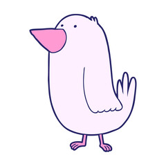 Cartoon Bird in bright neon color