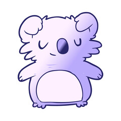 cute cartoon koala in bright neon color