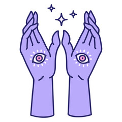 hand drawn cartoon illustration in bright neon color