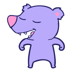 cartoon bear in bright neon color