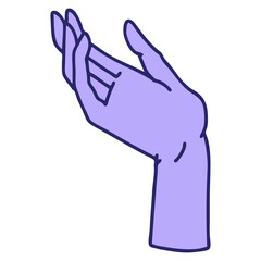 iconic tattoo style image of a hand in bright neon color