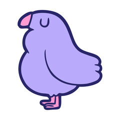 cartoon bird in bright neon color