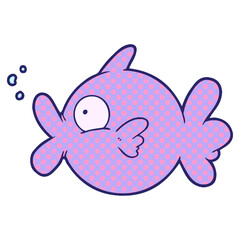 cartoon fish in bright neon color