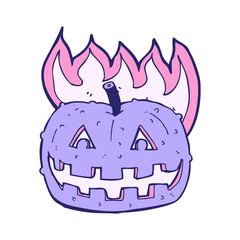cartoon pumpkin in bright neon color