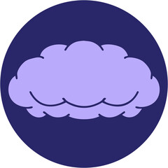 iconic tattoo style image of a grey cloud in bright neon color