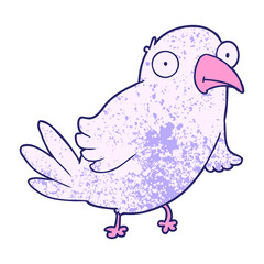 cartoon bird in bright neon color