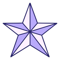 tattoo star symbol in bright neon color
