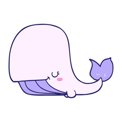 cartoon whale in bright neon color