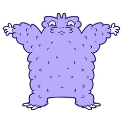 cartoon yeti in bright neon color
